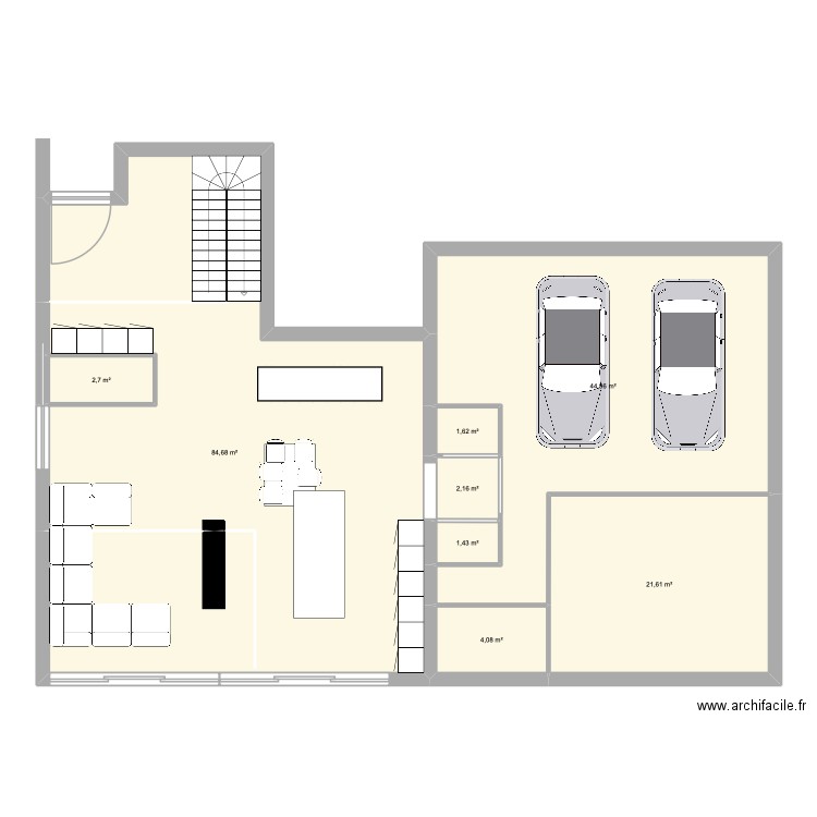 villa 2. Plan de 8 pièces et 163 m2