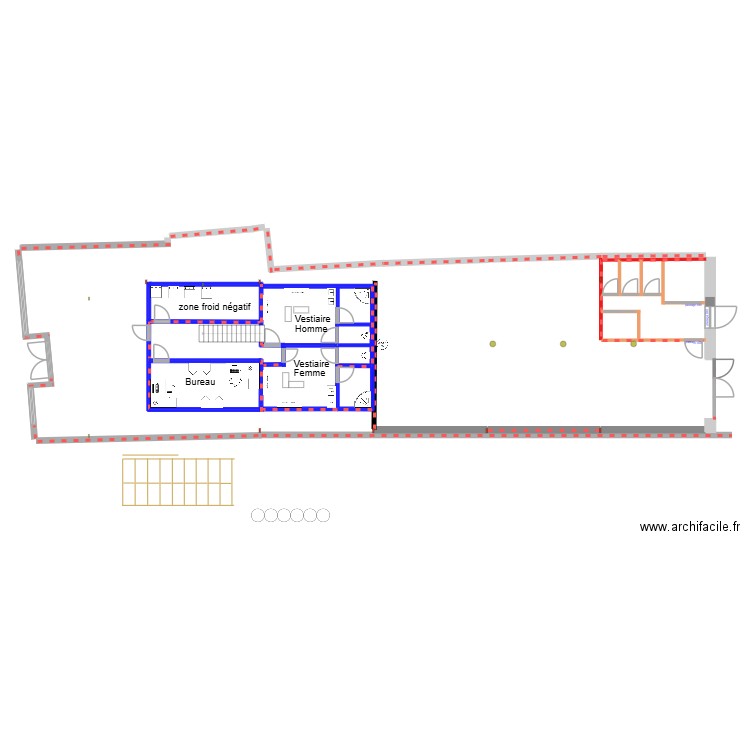 plan étage. Plan de 2 pièces et 5 m2
