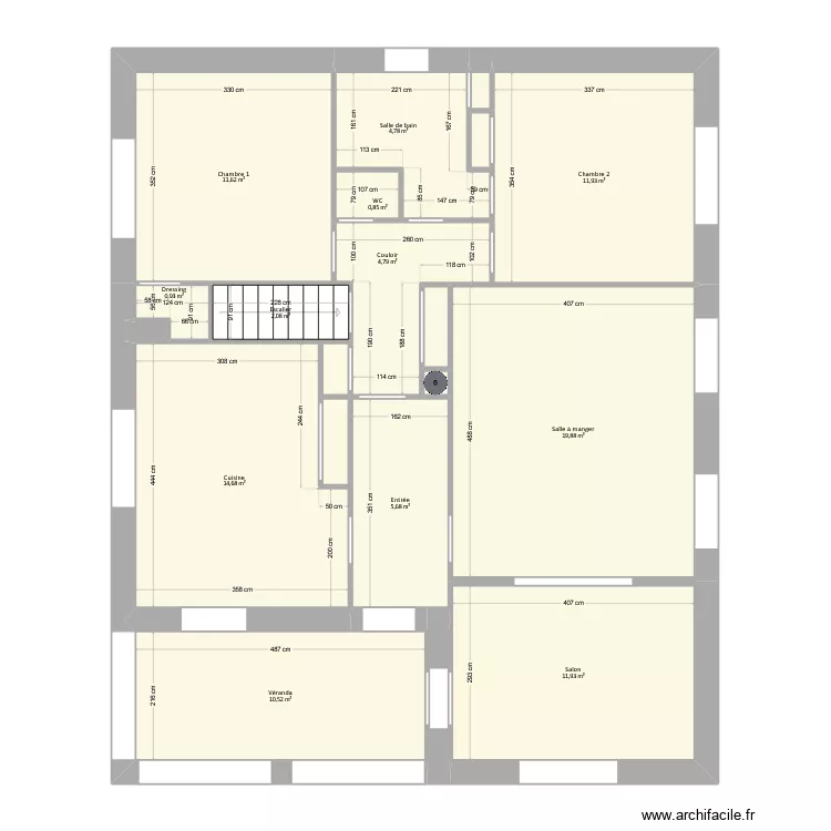 Chamoux - EDL &eacute;tage. Plan de 22 Pièces et 103 m²