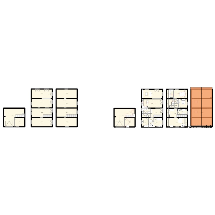 Salleboeuf. Plan de 38 pièces et 574 m2