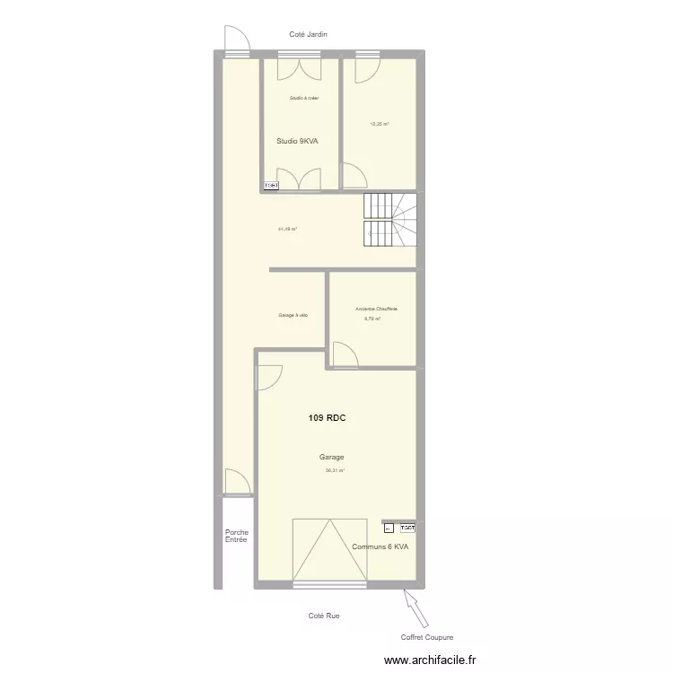 Maison Jaune 109 RDC. Plan de 