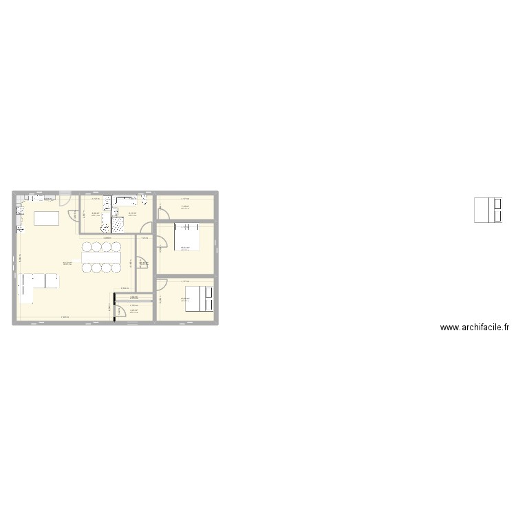 Villa Kamina josephine. Plan de 9 pièces et 124 m2