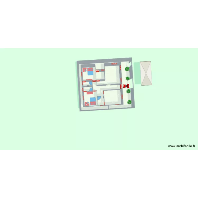 construction 4 pi&egrave;ces. Plan de 10  et 142 m²