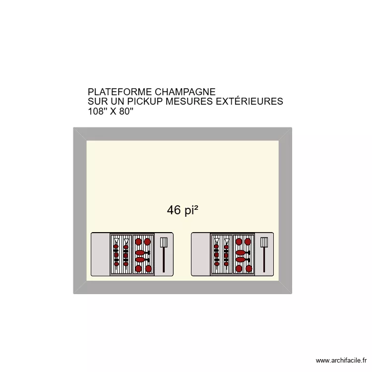 PLATEFORME. Plan de 1  et 4 m²