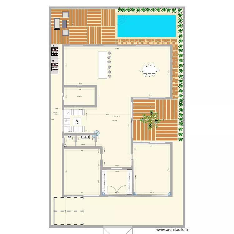 Maiosn Qatar RDC. Plan de 3  et 797 m²