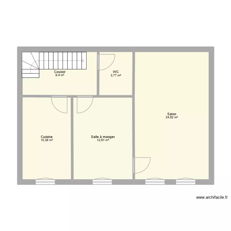 R+2 COMMERCY. Plan de 5  et 60 m²