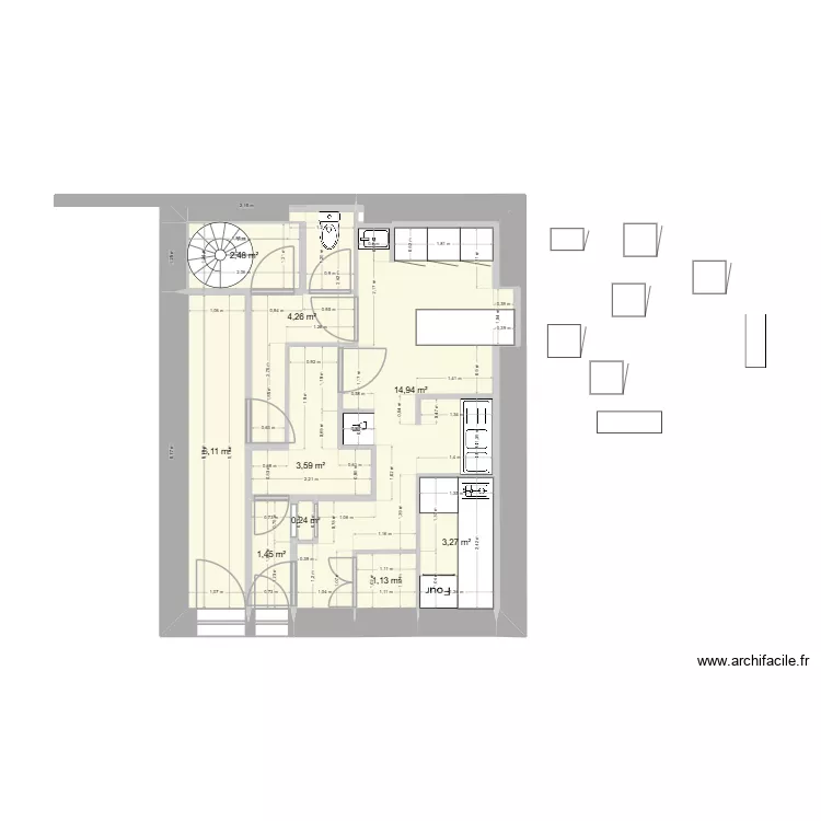 labo4 plan avec cave &agrave; faire. Plan de 9 pièces et 37 m²