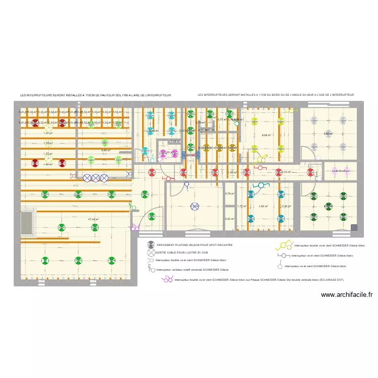 PLAN ECLAIRAGE V2 (06_26) POUTRE. Plan de 57  et 143 m²