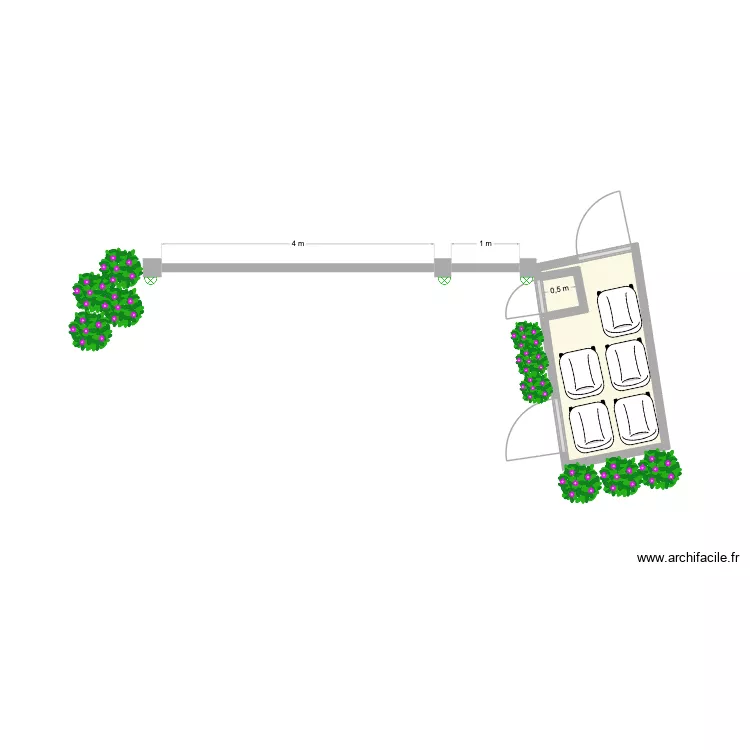 Plan portail Tourgeville. Plan de 1  et 4 m²