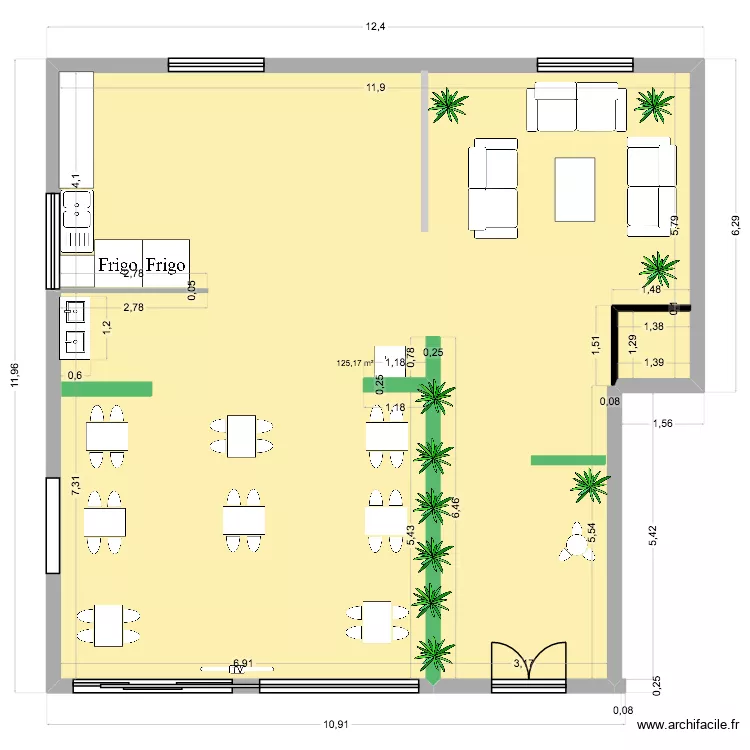 akbou. Plan de 1 pièce et 125 m²