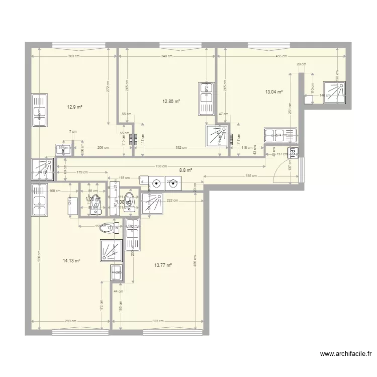 TERTRE V6 avec meubles. Plan de 