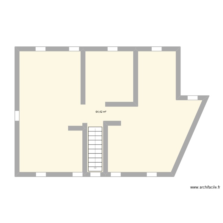 191 M MERIEUX 69007 3 EME ETAGE. Plan de 1 pièce et 64 m2