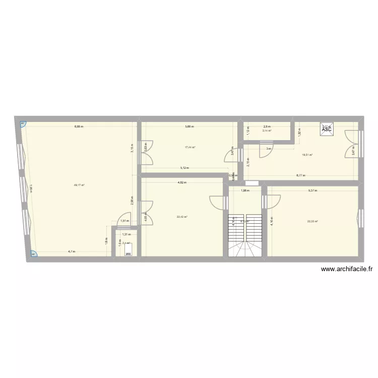 Monseigneur de Langle RDC. Plan de 8 et 144 m² Monseigneur de Langle RDC. Plan de 8 et 144 m²