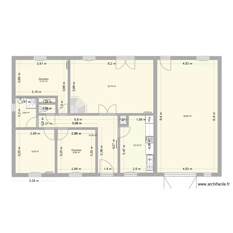 Maison Amélie 1. Plan de 11 et 119 m² Maison Amélie 1. Plan de 11 et 119 m²