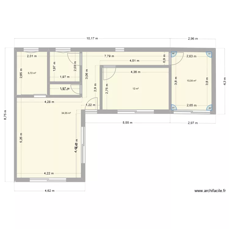 MAISON PORTET. Plan de 5  et 64 m²