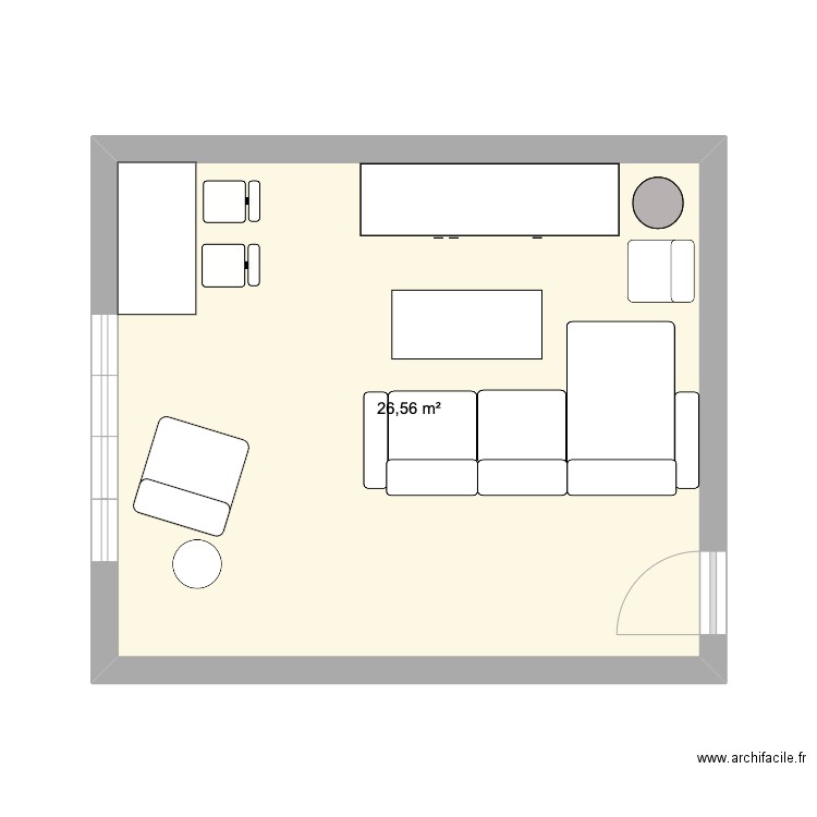 apprt 1. Plan de 1 pièce et 27 m2