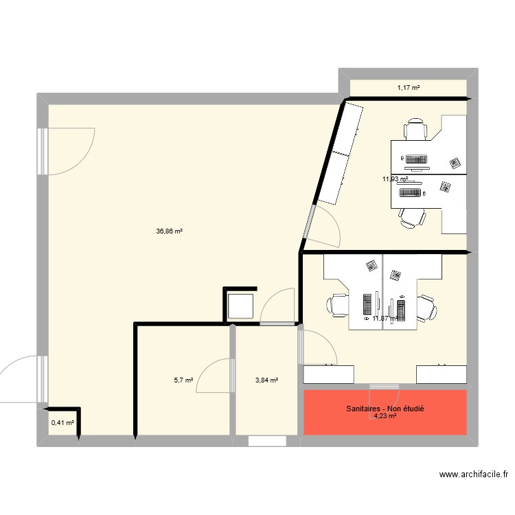 Reception Futur. Plan de 8 pièces et 76 m2