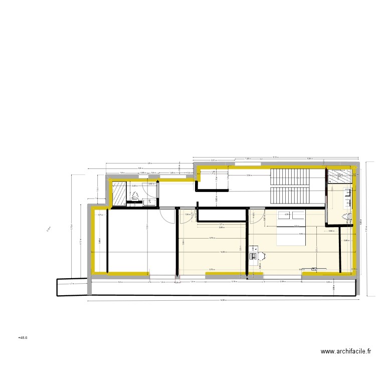 1 er mazurier  amenagement 18 08. Plan de 8 pièces et 64 m2
