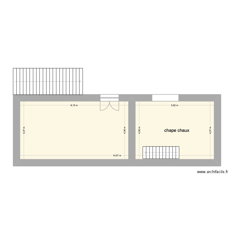 castanet rdc plan chape. Plan de 1 pièce et 61 m2
