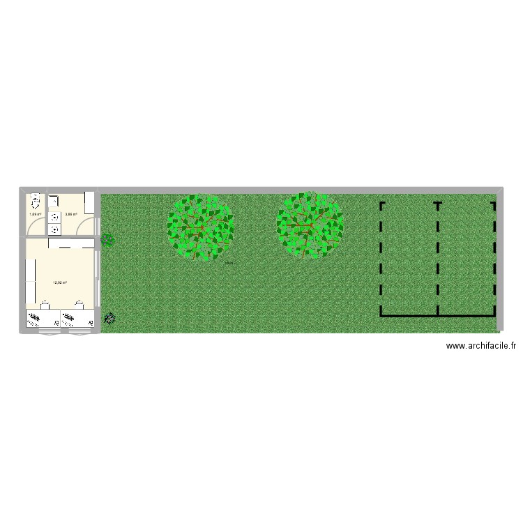 Garavn. Plan de 3 pièces et 18 m2