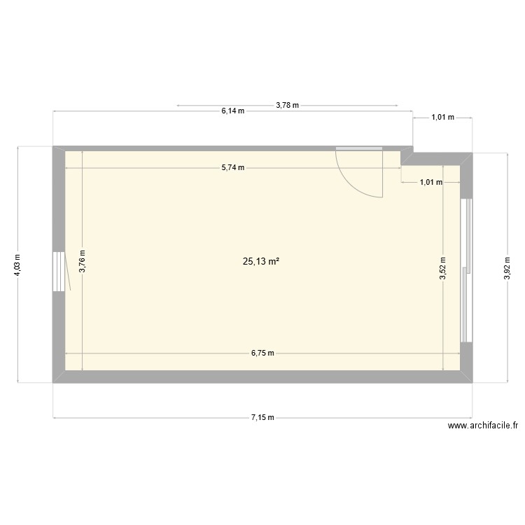Plan Atelier Hautefage v2. Plan de 2 pièces et 46 m2