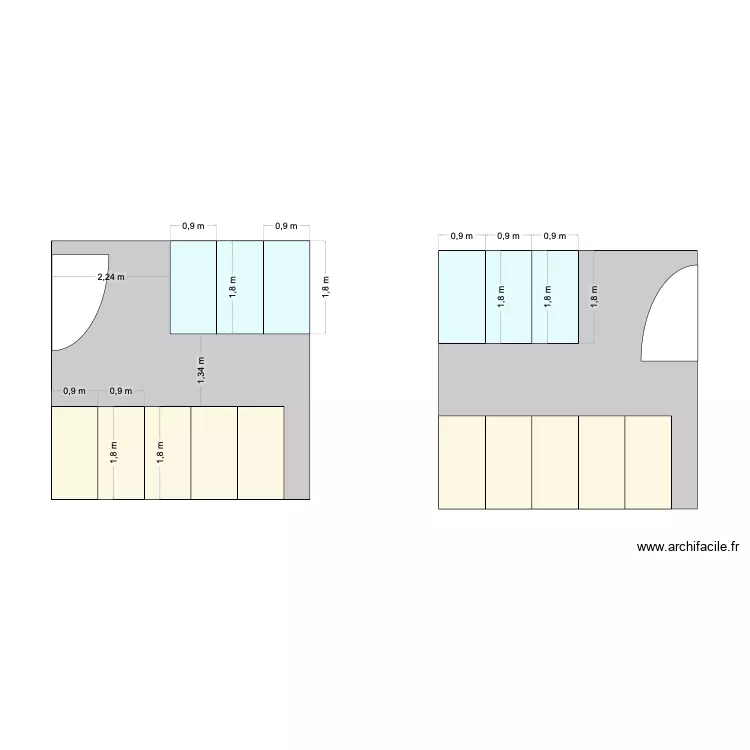 toilettes femmes. Plan de 