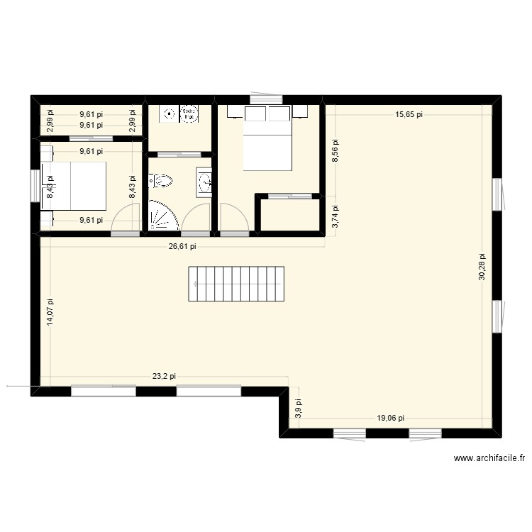 Chéla De Lafontaine (Eastman RDJ) 1.0. Plan de 7 pièces et 107 m2