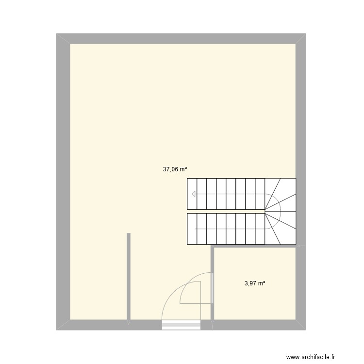 Cuverville. Plan de 2 pièces et 41 m2