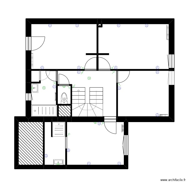 PROJET HARAND - PLAN ETAGE P1. Plan de 11 pièces et 62 m2
