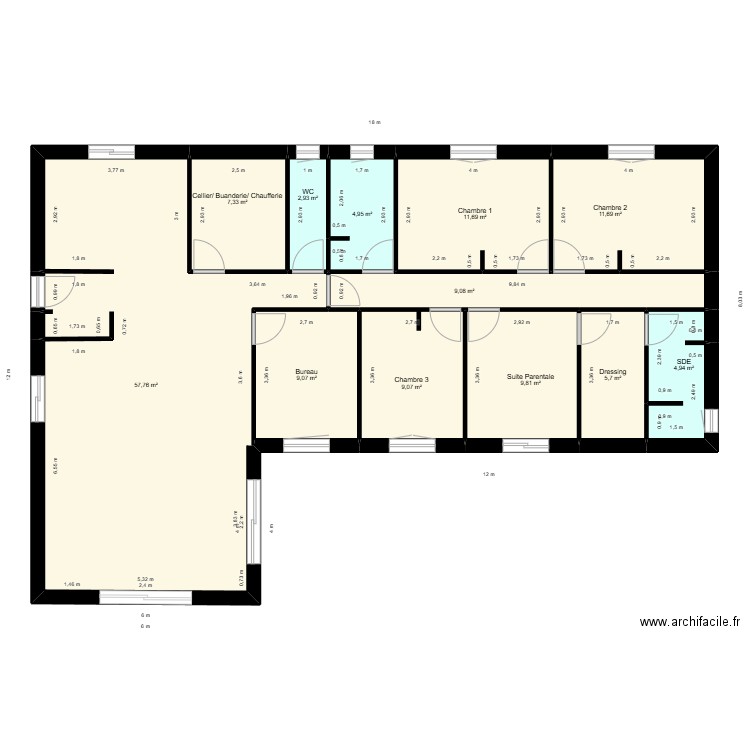 Maison_La_Plone_2. Plan de 12 pièces et 144 m2