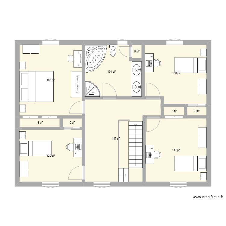 FG5. Plan de 11 pièces et 82 m2