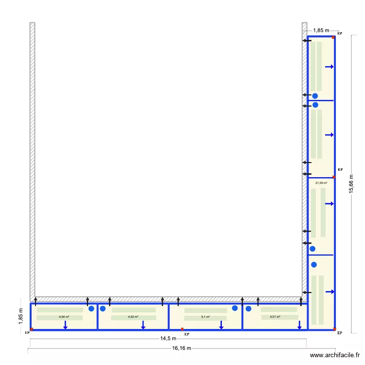 Ronnie 3 AC. Plan de 5  et 40 m²