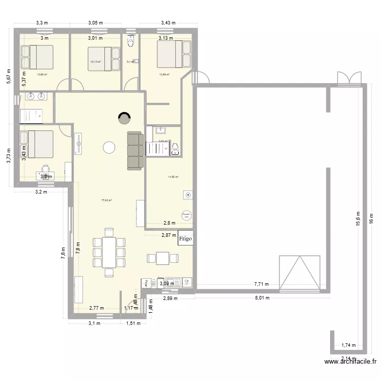 maison st genis. Plan de 7 Pièces et 137 m² maison st genis. Plan de 7 Pièces et 137 m²