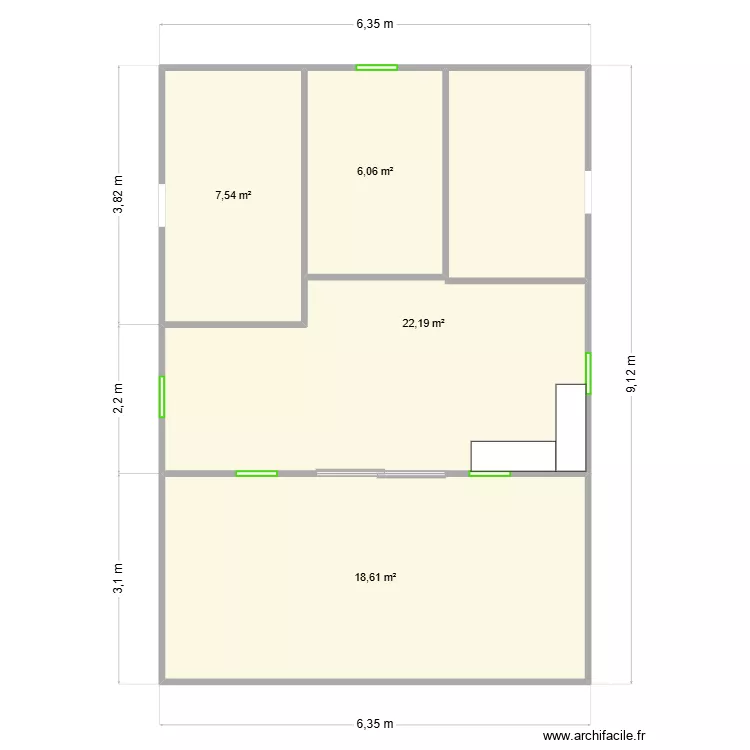 beaugendre. Plan de 4  et 54 m²