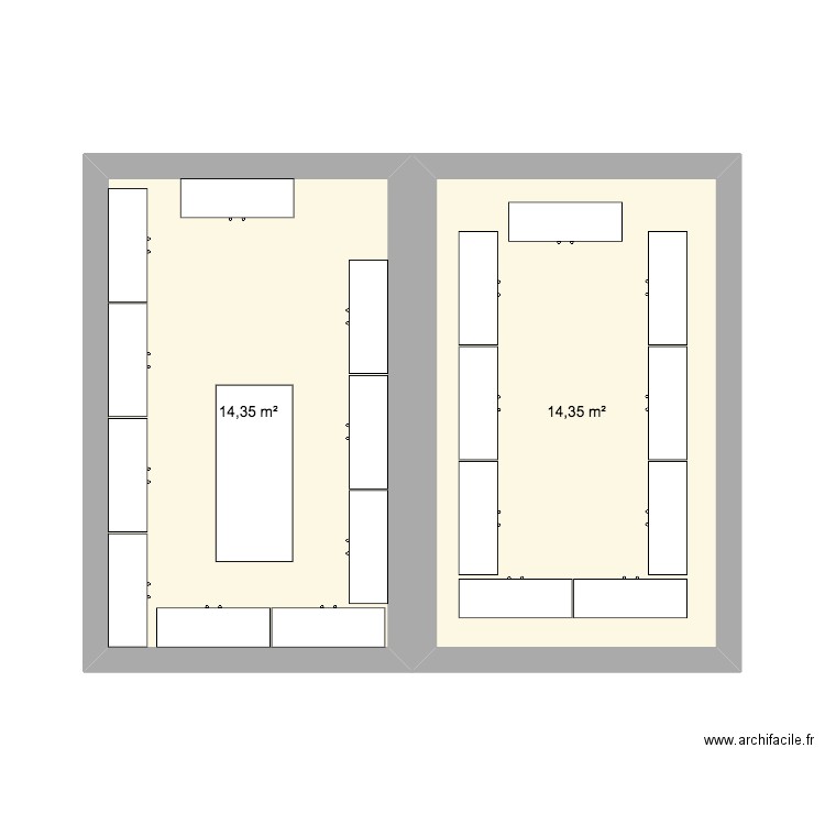 cave meme. Plan de 2 pièces et 29 m2