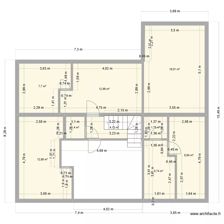 Meyjande étage nouvel escalier + WC. Plan de Meyjande étage nouvel escalier + WC. Plan de