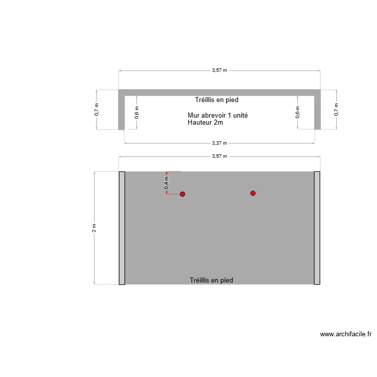 Mur abrevoir. Plan de 
