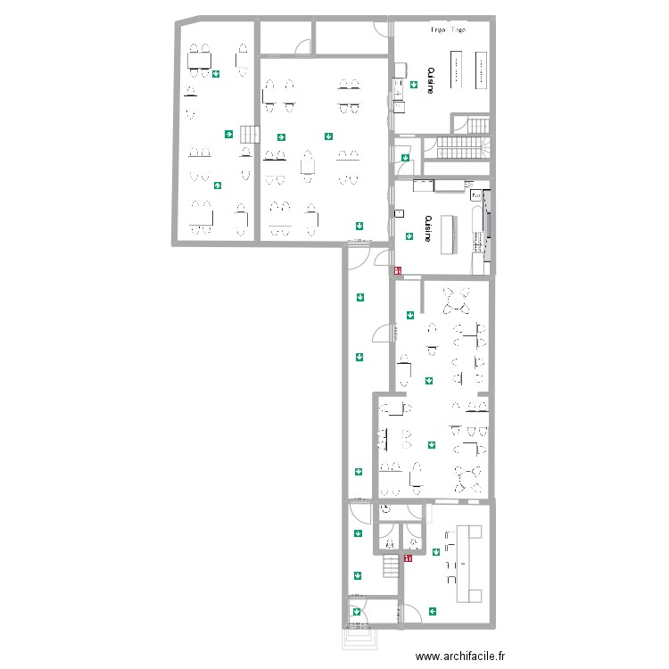 Restaurant Capucins Plan Cheminement extérieur. Plan de 6 pièces et 138 m2