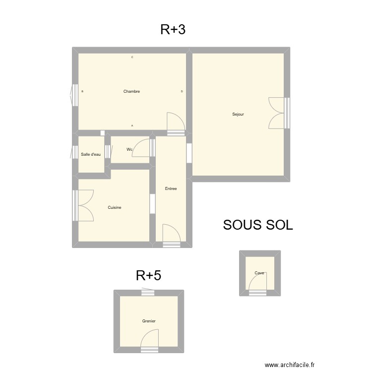 350602027. Plan de 8 pièces et 69 m2