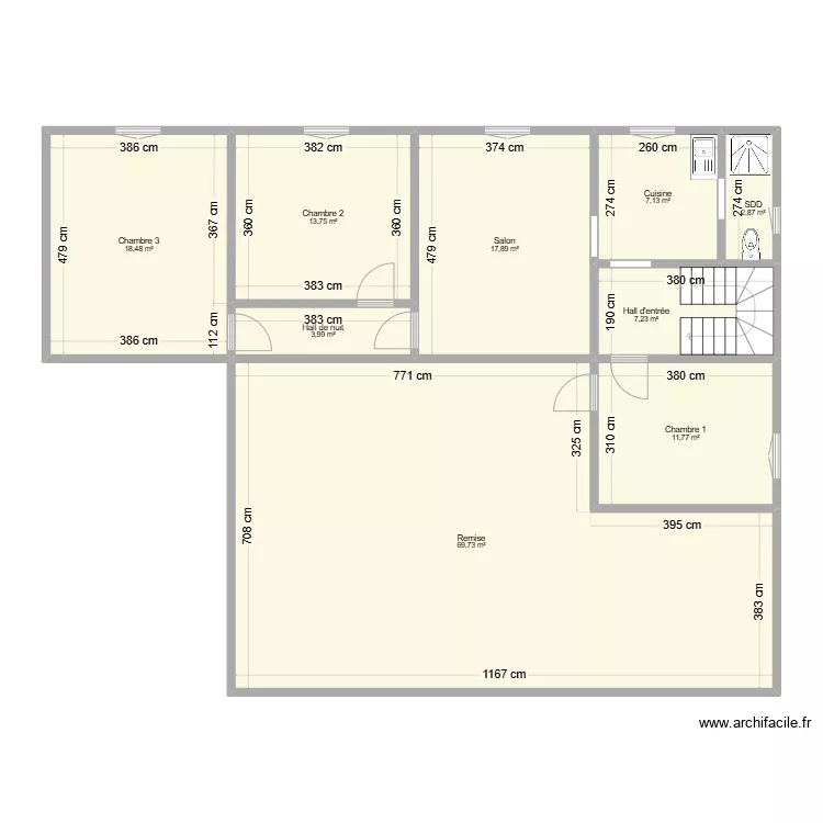 Plan appartement du concierge. Plan de 