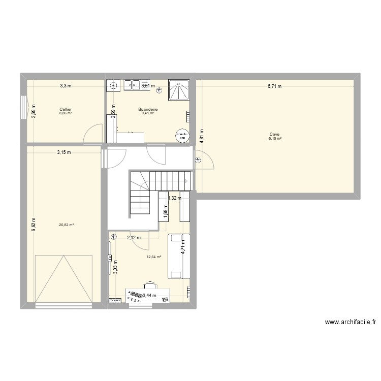 romagnat ss elec. Plan de 5 pièces et 84 m2