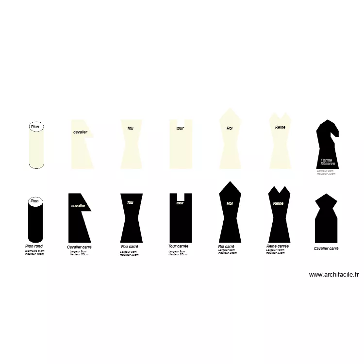 Pi&egrave;ces &eacute;chec 05. Plan de 