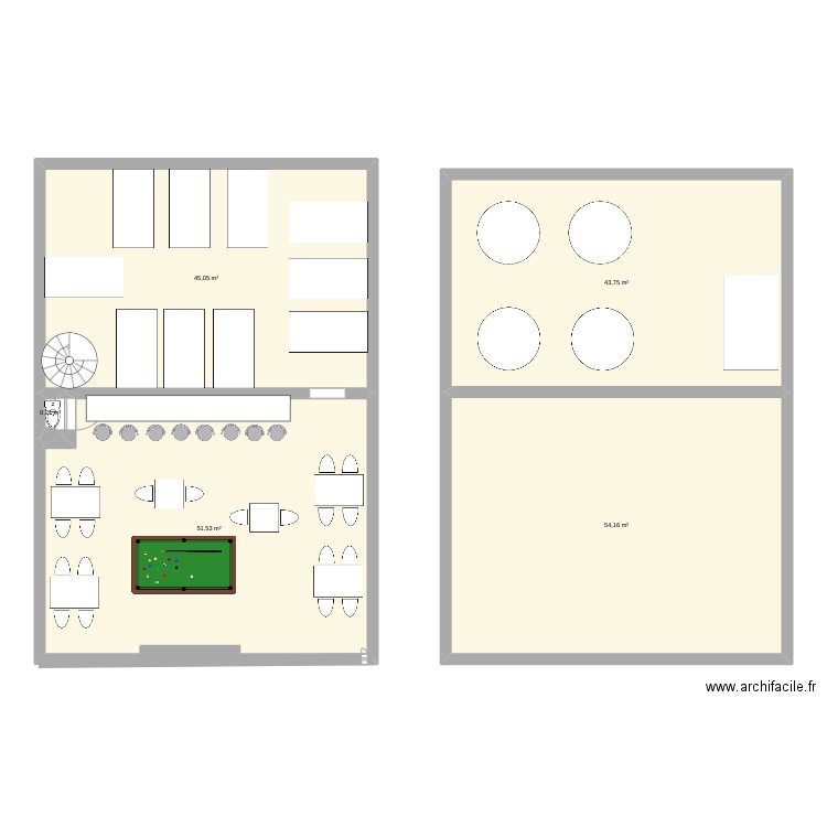plan file rouge. Plan de 5 pièces et 195 m2