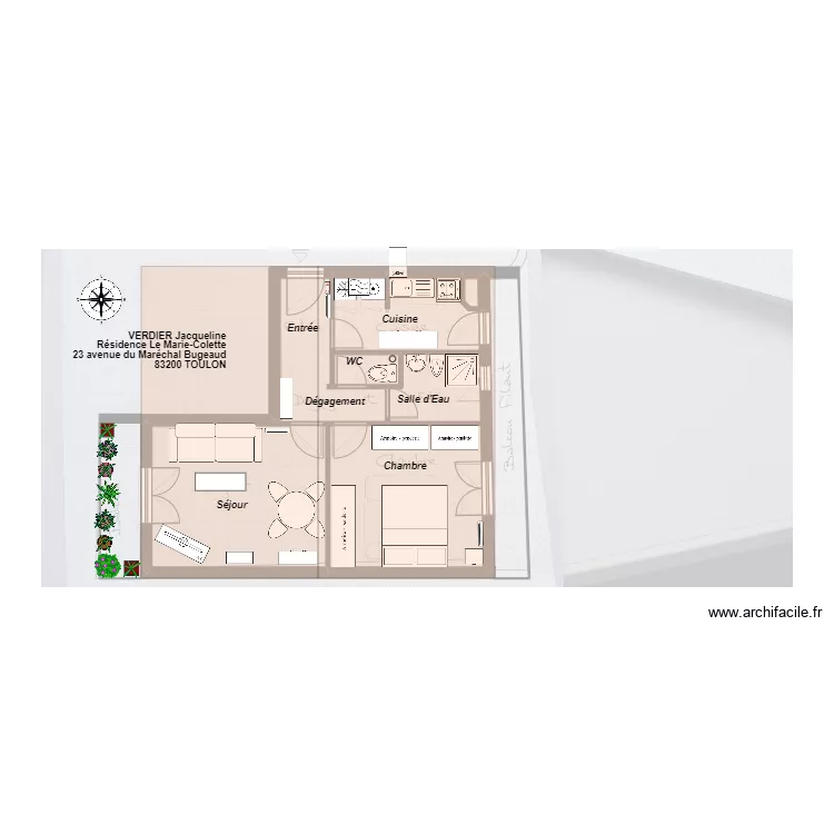 VERDIER Jacqueline. Plan de 