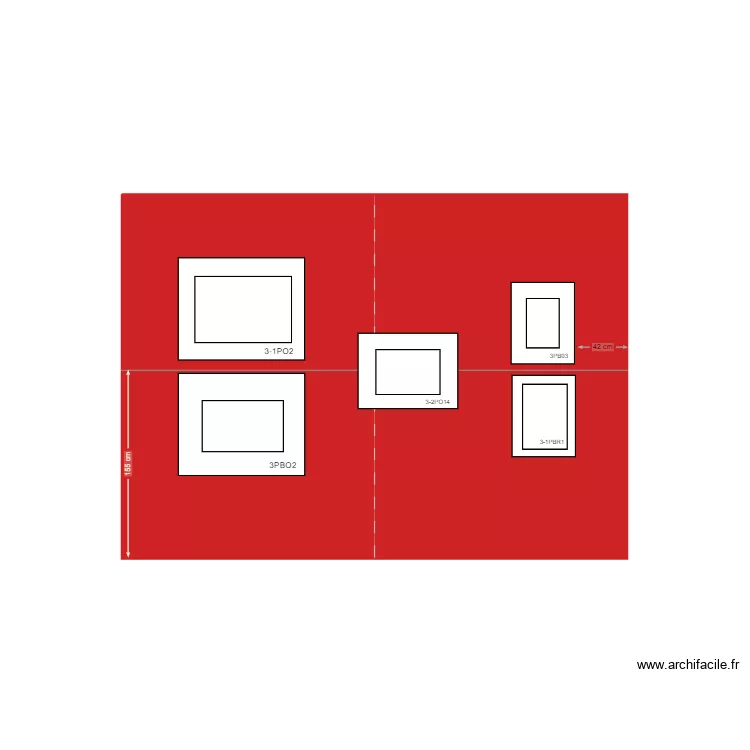Salle 3_ Acad&eacute;mique (Mur 3). Plan de 