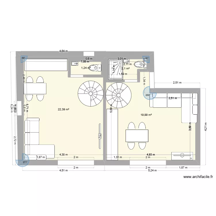 plan pointe 2 SALONS RDC. Plan de 