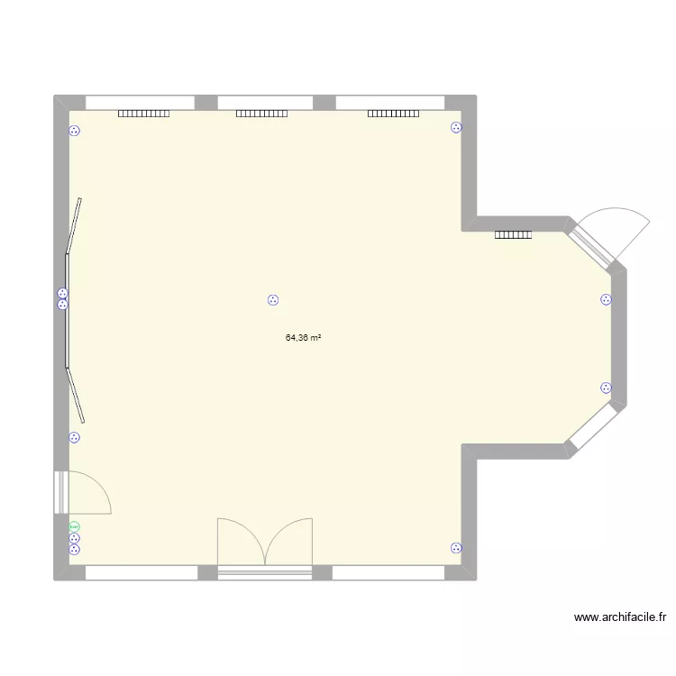 classe CPC apr&egrave;s travaux vide. Plan de 