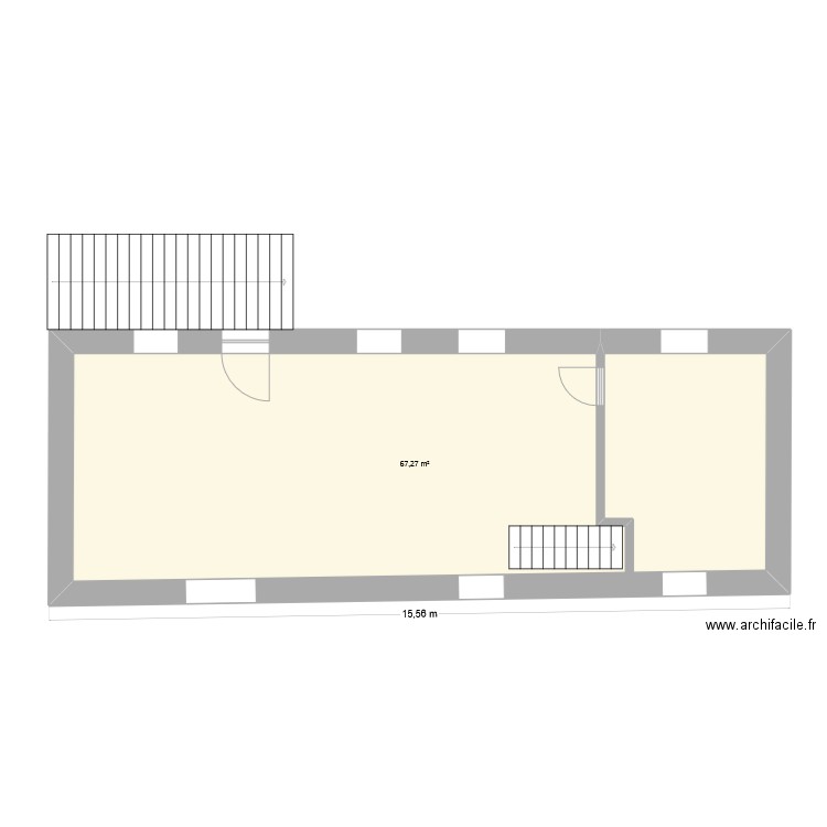 castanet etage 2. Plan de 1 pièce et 67 m2