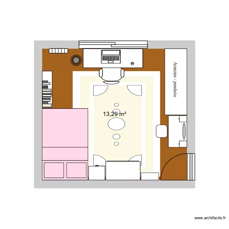 futur chambre. Plan de 1  et 13 m²