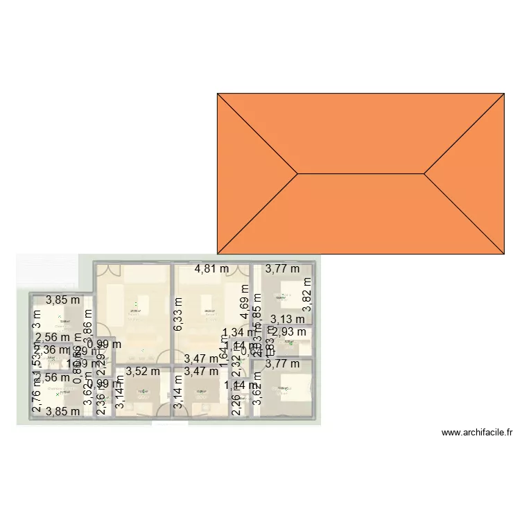 Patra. Plan de 14  et 150 m²